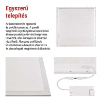 LED panel LUXXO 60 × 60 cm / 32 mm, 22 W, 4000 lm, süllyesztett, semleges fehér, IP21
