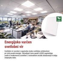 LED panel LUXXO 60 x 60 cm / 32 mm, 22 W, 3 800 lm, vgradni, nevtralno bela, UGR<19, IP21