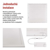 LED panel LUXXO 60 x 60 cm / 32 mm, 22 W, 3 800 lm, vestavný, neutrální bílá, UGR<19, IP21