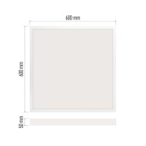 LED panel BAXXO 60 x 60 cm / 50 mm, 36 W, 4 320 lm, přisazený, neutrální bílá, IP21