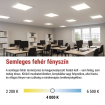 LED panel BAXXO 60 × 60 cm / 50 mm, 36 W, 4320 lm, falon kívüli, semleges fehér, IP21
