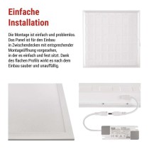 LED Einbauleuchte DIXXO Backlit 60×60, quadr., weiss, 36W neutr.w. UGR