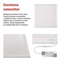 LED panel DIXXO backlit 60×60, kvadratni, vgradni, bel, 36W NW UGR