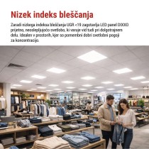 LED panel DIXXO backlit 60×60, kvadratni, vgradni, bel, 36W NW UGR