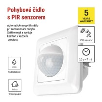 PIR senzor (pohybové čidlo) IP20 500W bílé