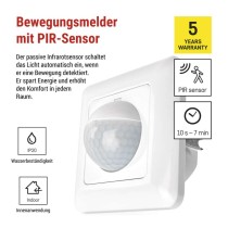 Bewegungsmelder (PIR-Sensor) IP20 500W weiss