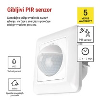 Senzor gibanja IP20 500W, bel