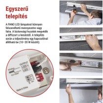 LED lineáris lámpatest PANO 20W, semleges fehér