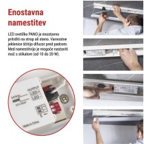 LED linearno svetilo PANO 20W, nevtralno bela