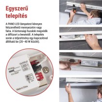 LED lineáris lámpatest PANO 40W, semleges fehér