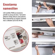 LED linearno svetilo PANO 40W, nevtralno bela