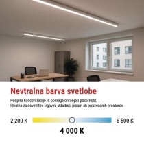 LED linearno svetilo PANO 50W, nevtralno bela