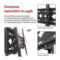 Nagibni stenski TV nosilec 32–75" (81–191 cm)