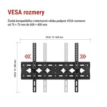 Naklápací nástenný TV držiak 32–75" (81–191 cm)