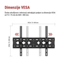 Nagibni stenski TV nosilec 32–75" (81–191 cm)