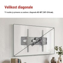 Nagibni stenski TV nosilec 42-85" (107–216 cm)