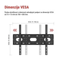 Nagibni stenski TV nosilec 42-85" (107–216 cm)