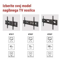 Nagibni stenski TV nosilec 42-85" (107–216 cm)