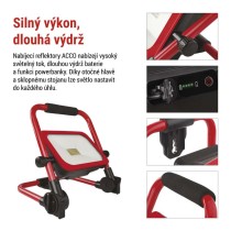 LED reflektor ACCO nabíjecí přenosný, 35W, studená bílá