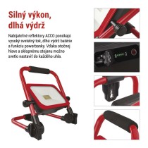 LED reflektor ACCO nabíjací prenosný, 35 W studená biela