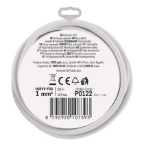 Ilgintuvas 2 m / 1 lizdas / baltas / PVC / 1 mm2 