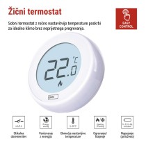 Sobni mehanski žični termostat P5608