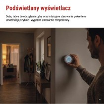 Ręczny termostat pokojowy, przewodowy, P5608