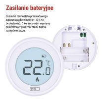 Ręczny termostat pokojowy, przewodowy, P5608