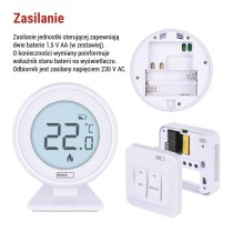 Ręczny termostat pokojowy, bezprzewodowy, P5618