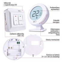 Ręczny termostat pokojowy, bezprzewodowy, P5618