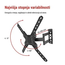 Konzolni stenski TV nosilec 26–60" (65–152 cm)