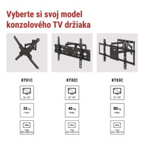 Konzolový nástenný TV držiak 26–60" (65–152 cm)