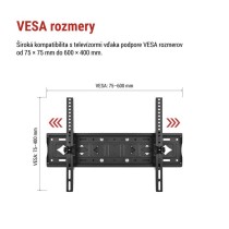Konzolový nástenný TV držiak 42–85" (107–216 cm)