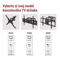 Konzolový nástenný TV držiak 42–85" (107–216 cm)