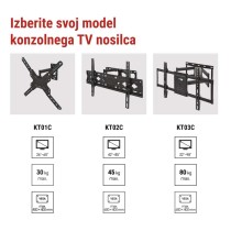 Konzolni stenski TV nosilec 42–85" (107–216 cm)