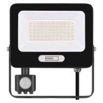LED reflektor GLARO PIR 50 W, črni, IP54, 5000 lm, nevtralna bela