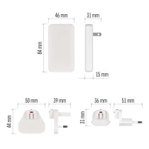 USB toiteadapter GaN PD 65W, AC + kaabel