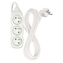 Przedłużacz 3 m / 3 gniazda / biały / PVC / 1,5 mm2