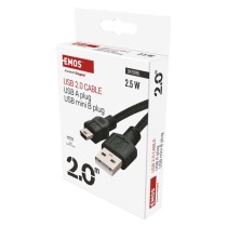 Įkrovimo ir duomenų perdavimo kabelis USB-A 2.0 / Mini USB-B 2.0, 2 m, juodas