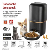 GoSmart állateledel adagoló Pet Care, 4 l, fekete, Wi-Fi