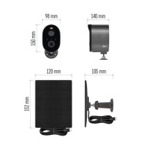 GoSmart Outdoor IP Kamera mit WiFi und Solarpanel IP-1150G SNAP, batteriebetrieben