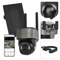 GoSmart Outdoor IP Kamera mit WiFi und Solarpanel IP-1200G WASP, batteriebetrieben