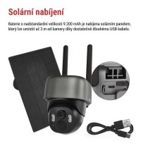 GoSmart Venkovní bateriová kamera IP-1200G WASP s WiFi a solárním panelem