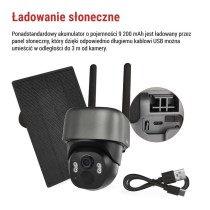 GoSmart Kamera zewnętrzna IP-1200G WASP z WiFi, akumulatorem i panelem solarnym