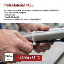 Kabelbinder 100×2,5, weiss, 100 Stk