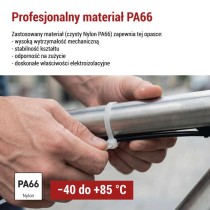 Opaska kablowa 100×2,5, biała, 100 szt