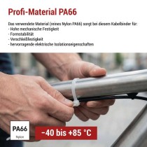 Kabelbinder 150×3,5, weiss, 100 Stk