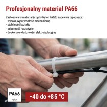 Opaska kablowa 150×3,5, biała, 100 szt