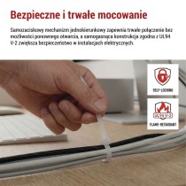 Opaska kablowa 300×3,5, biała, 100 szt