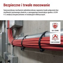 Opaska kablowa 250×4,8, czarna, 100 szt